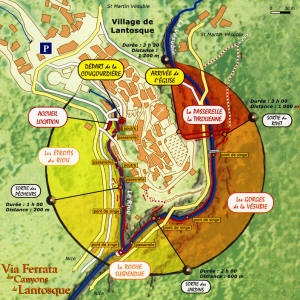 Carte des canyons de Lantosque - Via Ferrata - 06 Alpes Maritimes